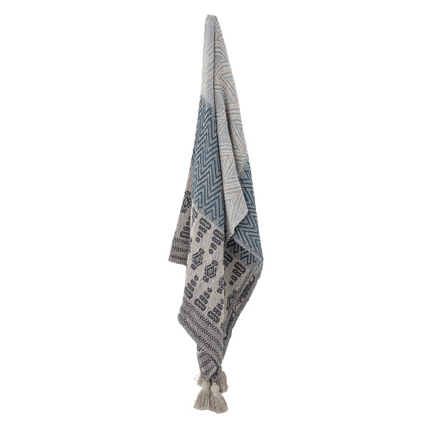 Milas Throw, Blue, Recycled Cotton