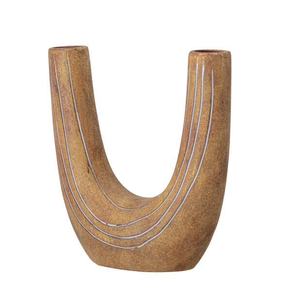 Balduin Deco Vase, Brown, Terracotta