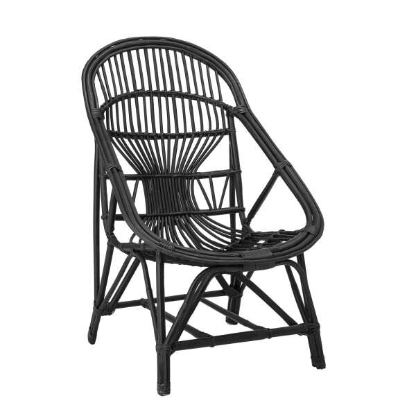 Joline Lounge Chair, Black, Cane