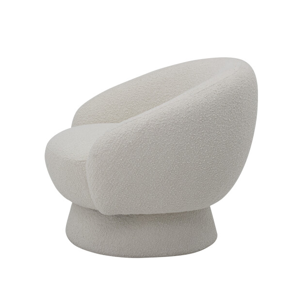 Ted Lounge Chair, White, Polyester
