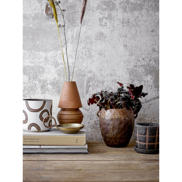 Avo Deco Flowerpot, White, Terracotta