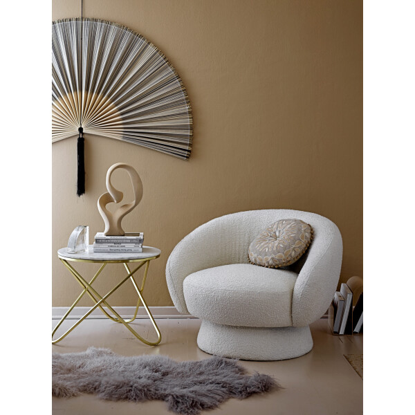 Ted Lounge Chair, White, Polyester