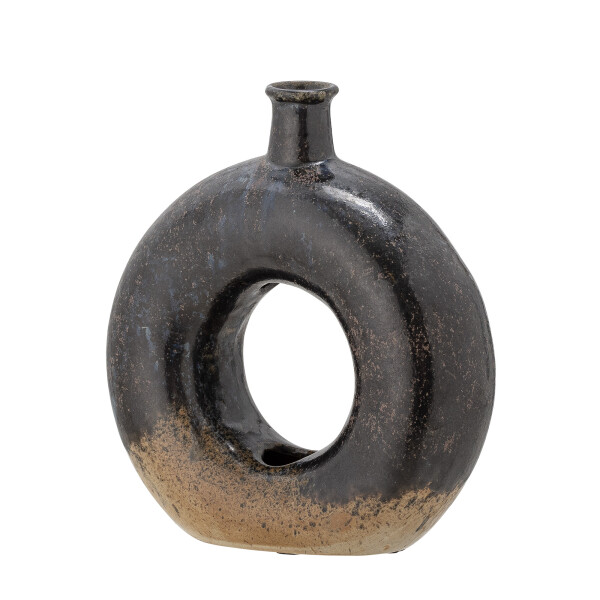 Baldvin Deco Vase, Brown, Stoneware